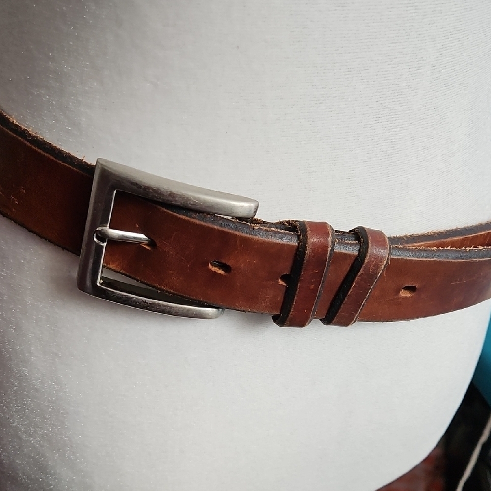 Wilsons Leather Mens Brown Italian Leather Belt Size 40 Rugged Casual - Picture 7 of 8